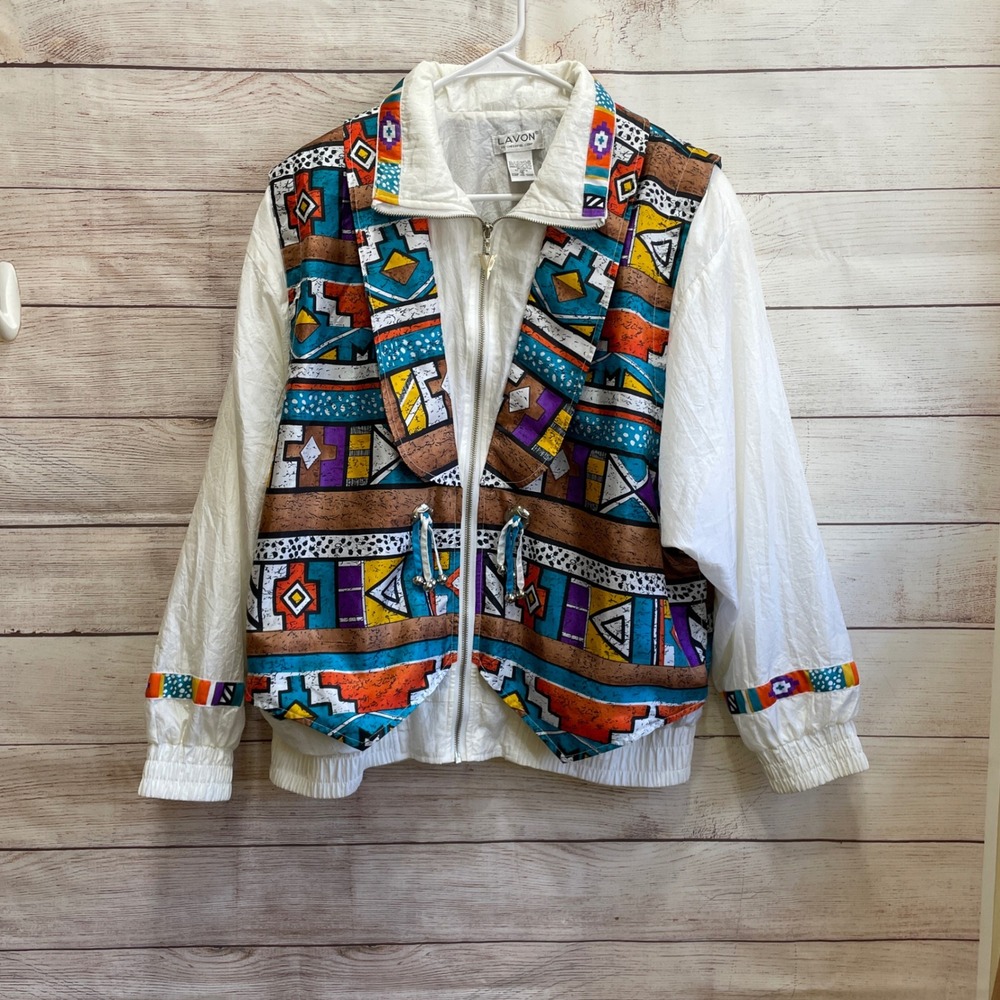 VINTAGE LAVON FUNKY‎ UNIQUE COLORFULWINDBREAKER
